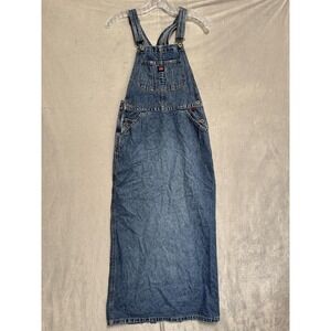 Vintage Unionbay Overall Dress Womens XS Blue Denim Bib Pocket Maxi 90s Casual